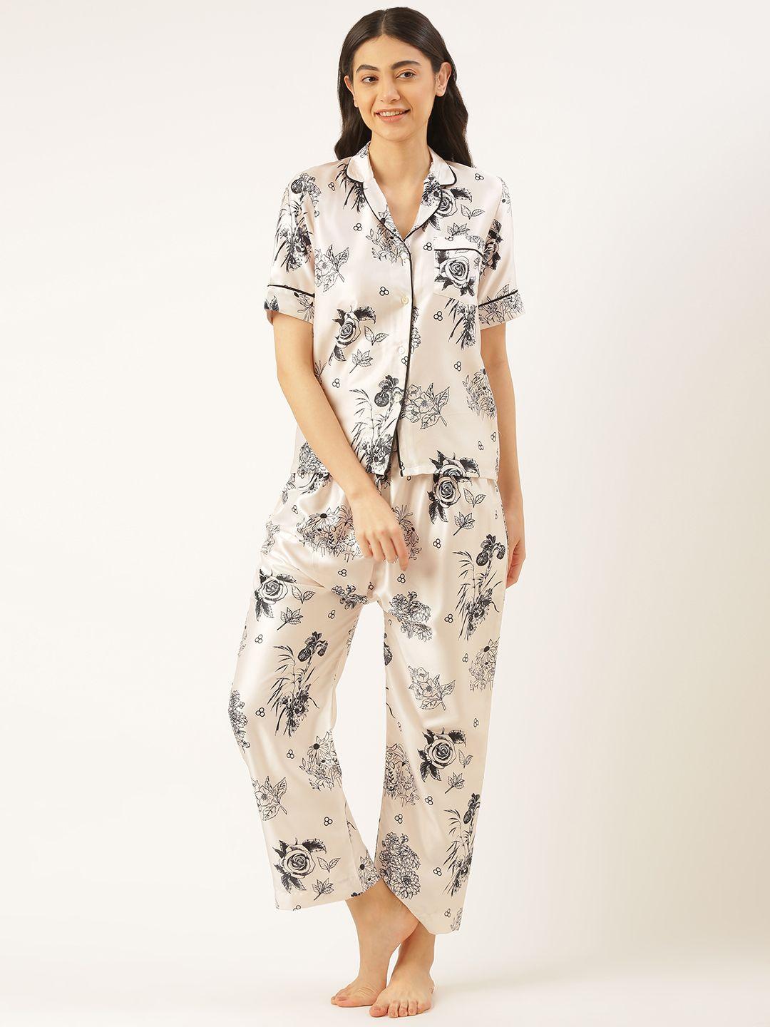 swagg india women floral printed night suit