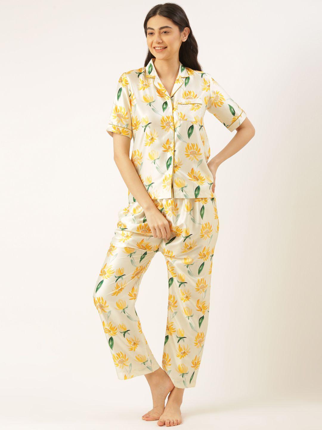 swagg india women floral printed night suit