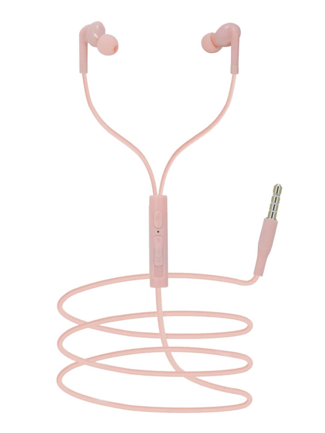 swagme pink ear-wired headphones with mic
