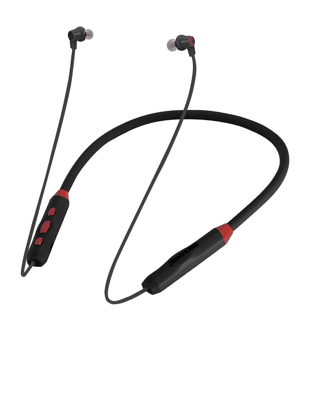 swagme black solid alaap nb010 wireless flexible neckband earphone