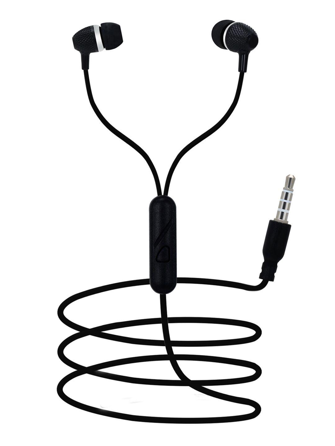 swagme black solid boomdhoom ie009 in-ear wired earphones