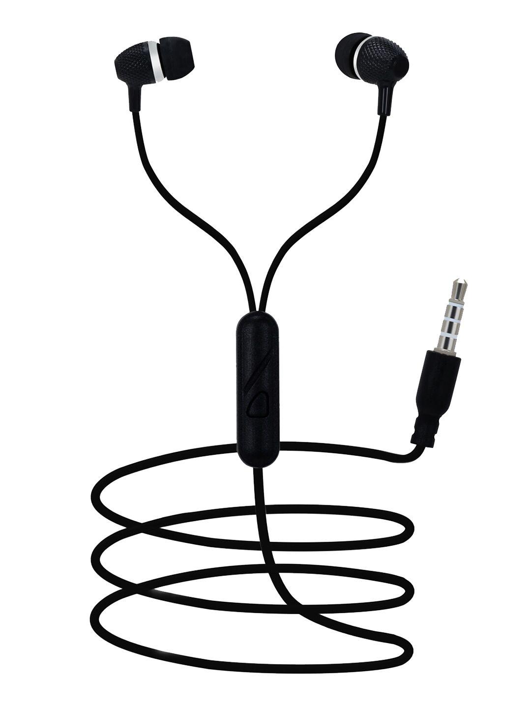 swagme set of 2 white-black solid boomdhoom in-ear headphones