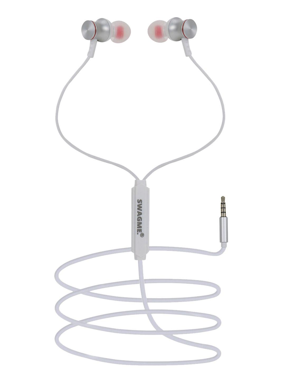 swagme white ie008 in-ear wired earphones with mic