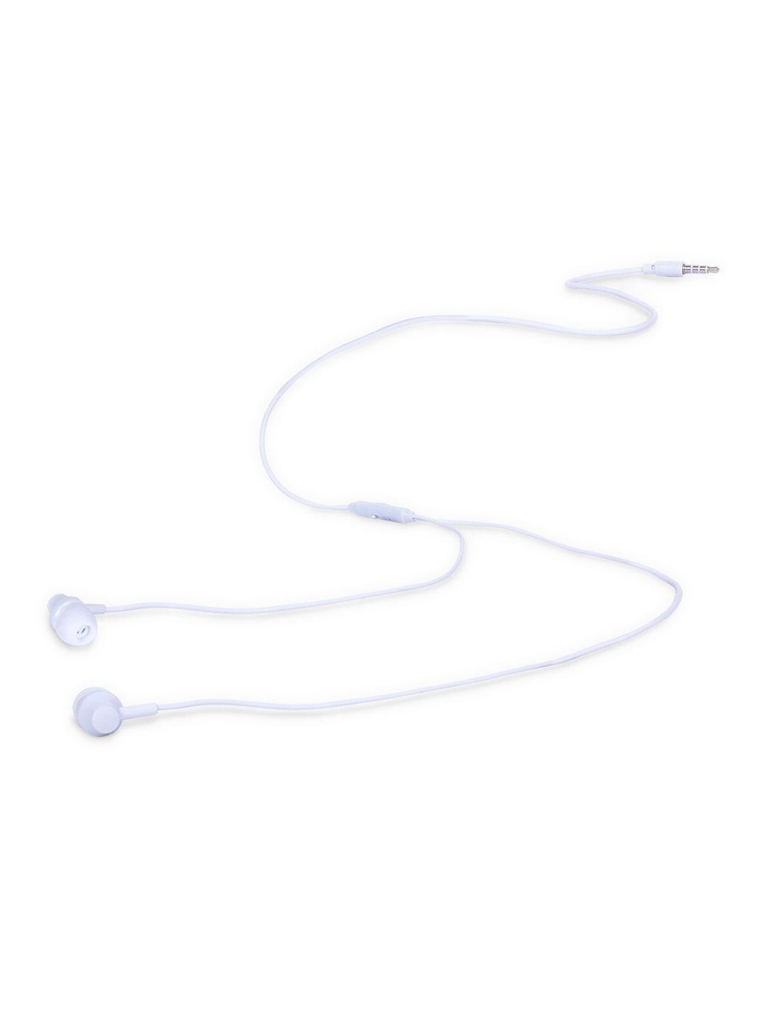 swagme white solid superbass in-ear headphones with mic