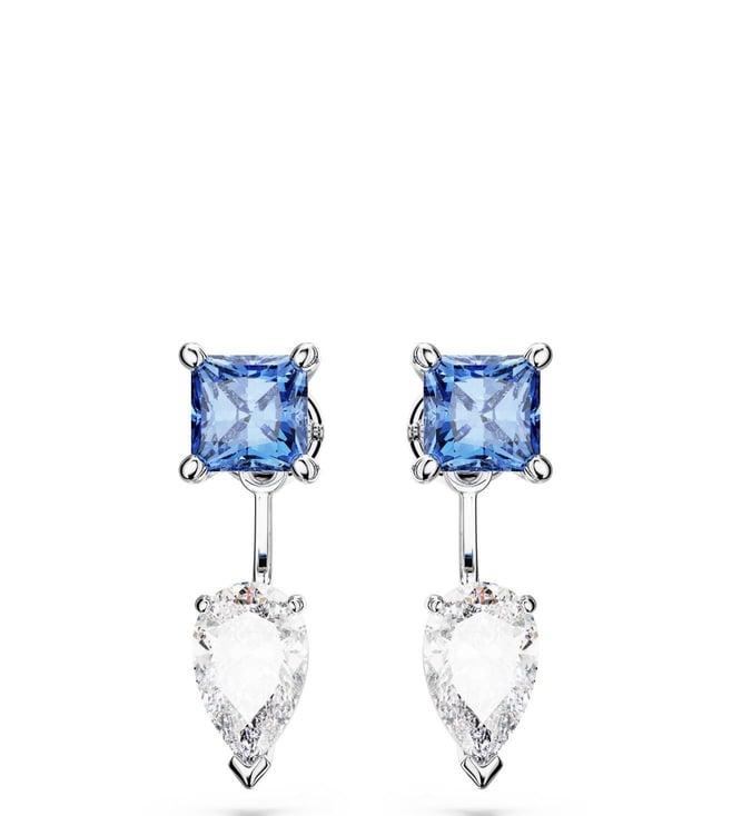 swarovski blue mesmera huggies earrings