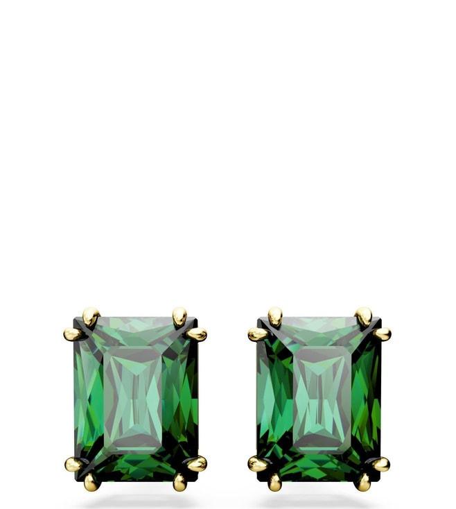 swarovski green matrix stud earrings