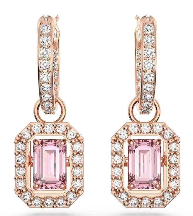 swarovski pink millenia drop earrings