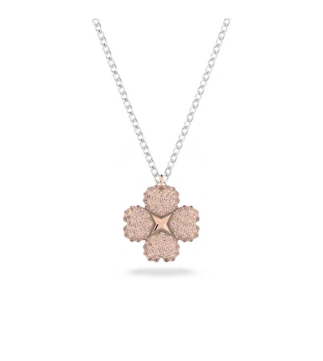 swarovski pink mixed metal finish flower latisha pendant