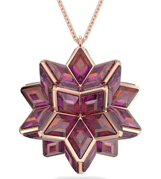 swarovski pink rose gold-tone plated geometric cut curiosa pendant