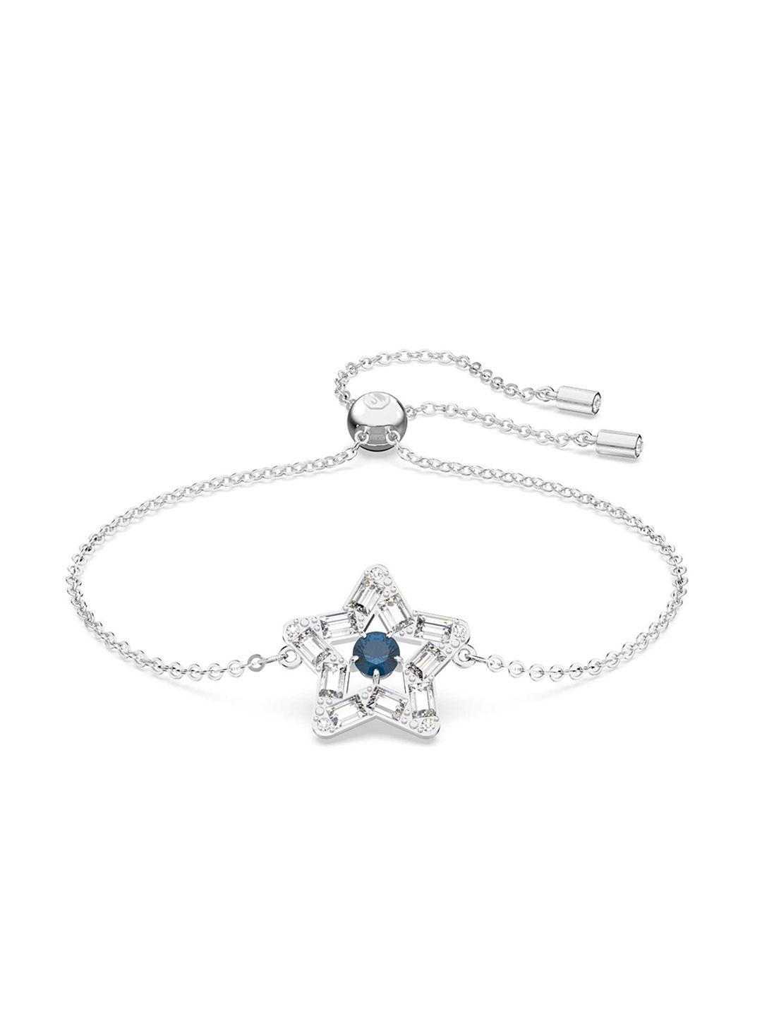 swarovski rhodium-plated white & blue kite cut stella bracelet