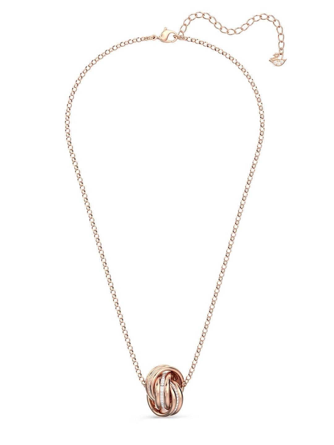 swarovski rose gold-plated circular pendants with chains