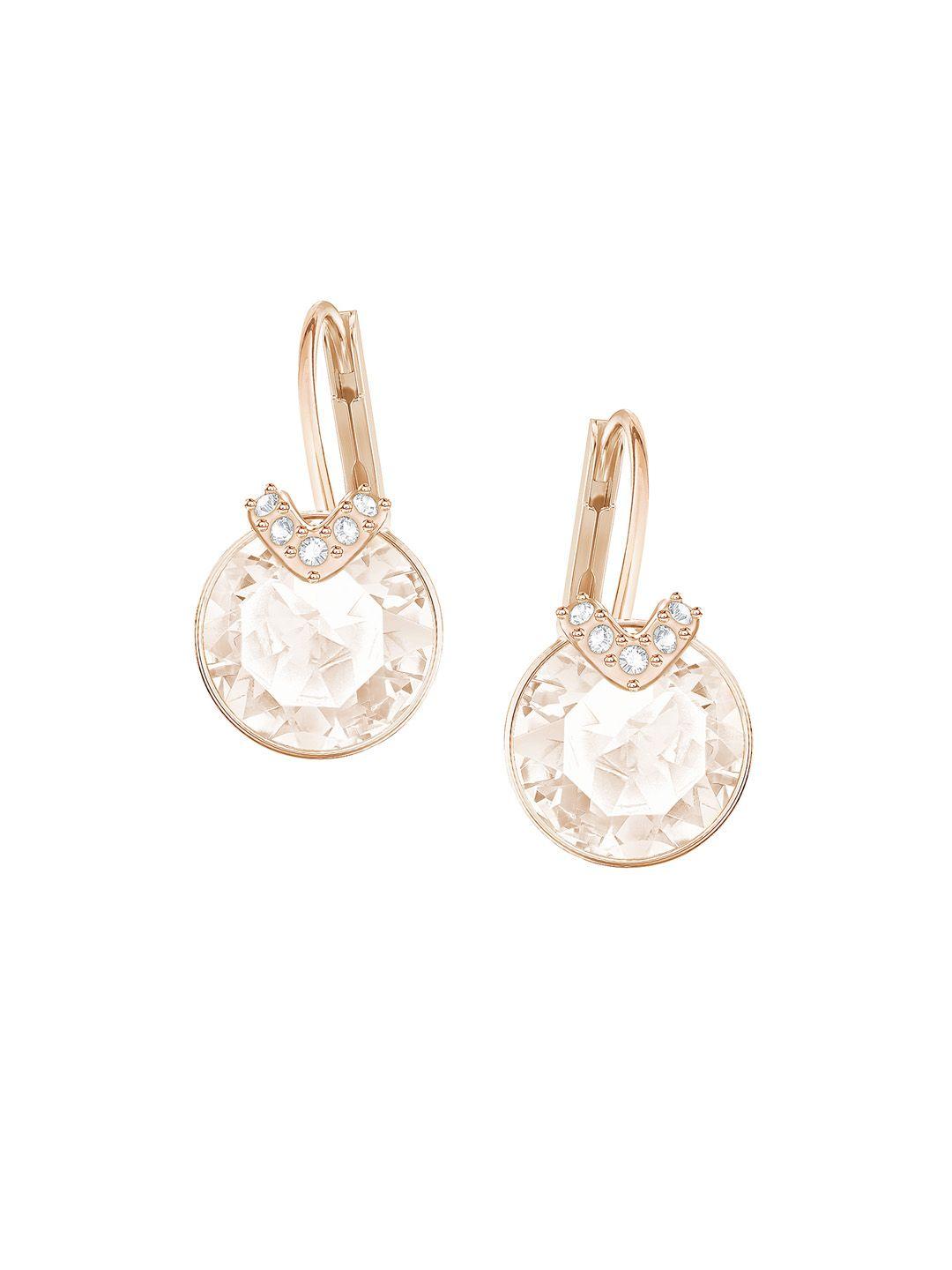 swarovski rose-gold plated bella v pierced earrings