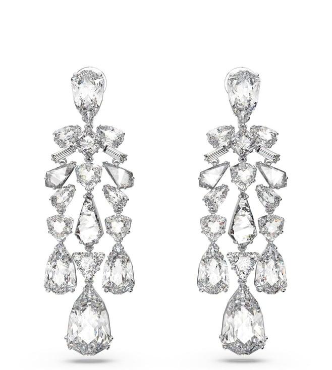 swarovski silver mesmera huggies earrings