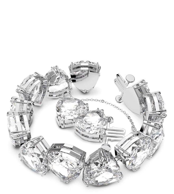 swarovski trilliant cut crystal white rhodium plated millenia bracelet