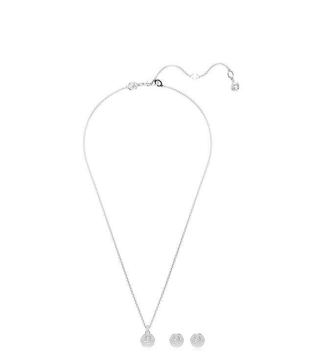 swarovski white meteora necklace & earring set