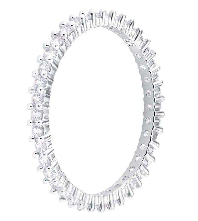 swarovski white rhodium plated round cut vittore ring