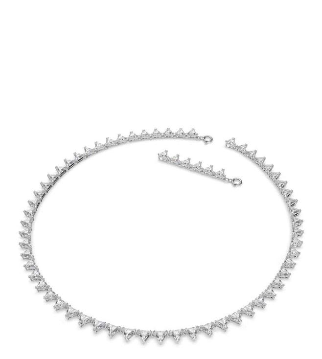 swarovski white rhodium plated triangle cut ortyx necklace