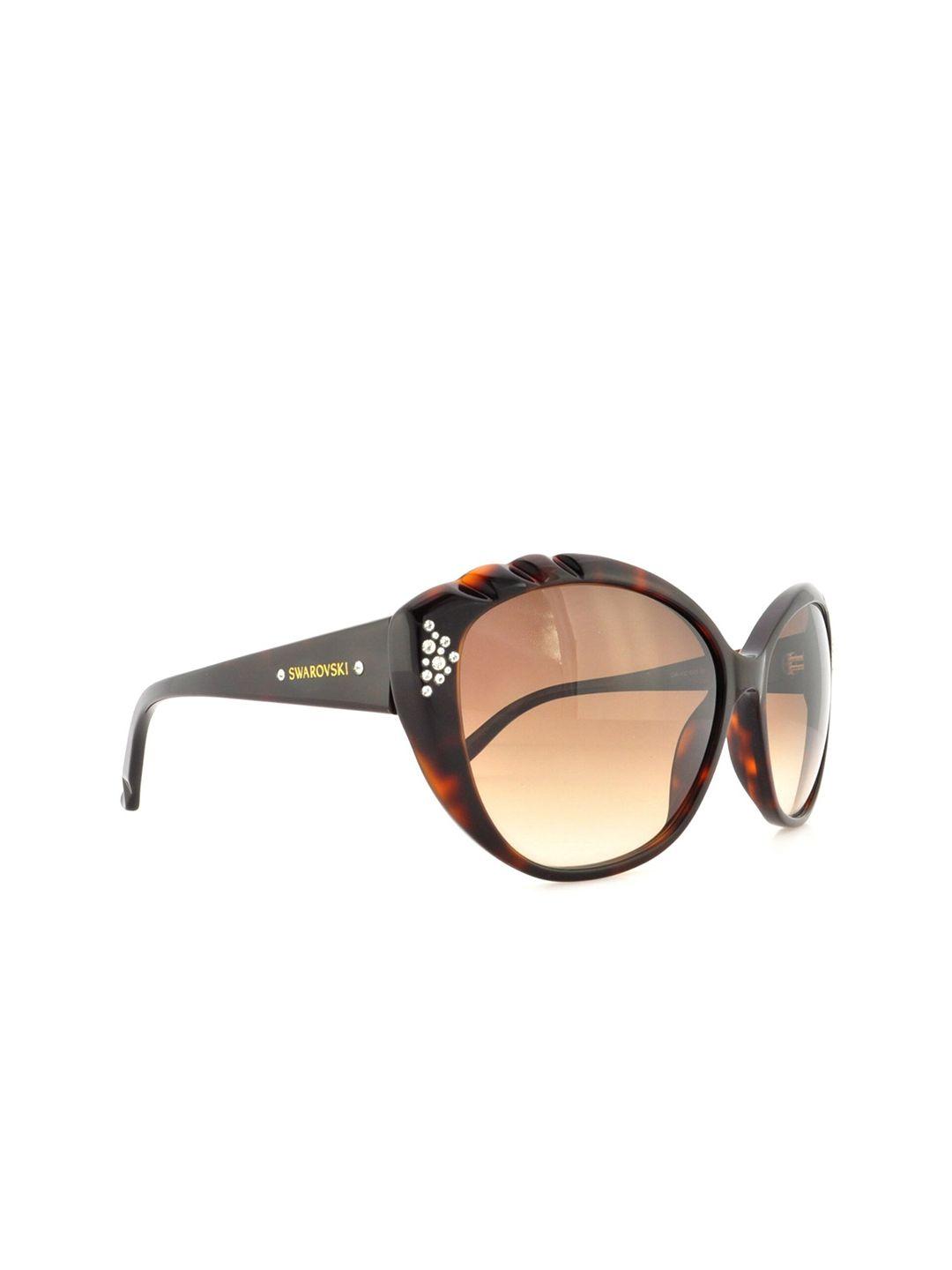 swarovski women oval sunglasses with brown lens sk0056