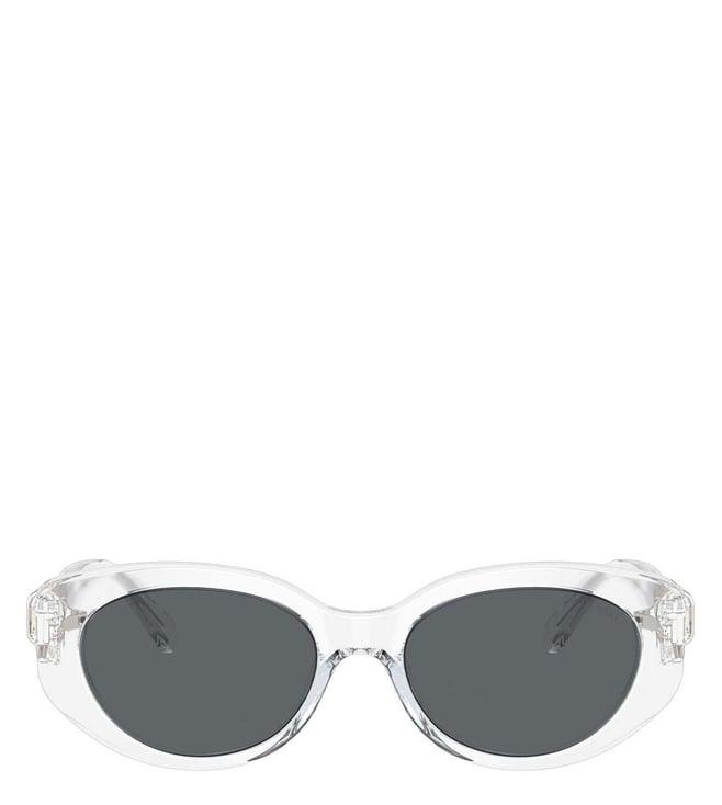 swarovski 0sk600210278753 grey uv protected oval sunglasses for women