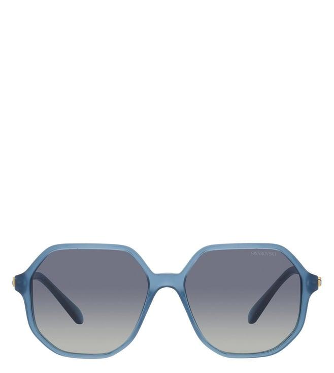 swarovski 0sk600310354l57 blue gradient geometric sunglasses for women