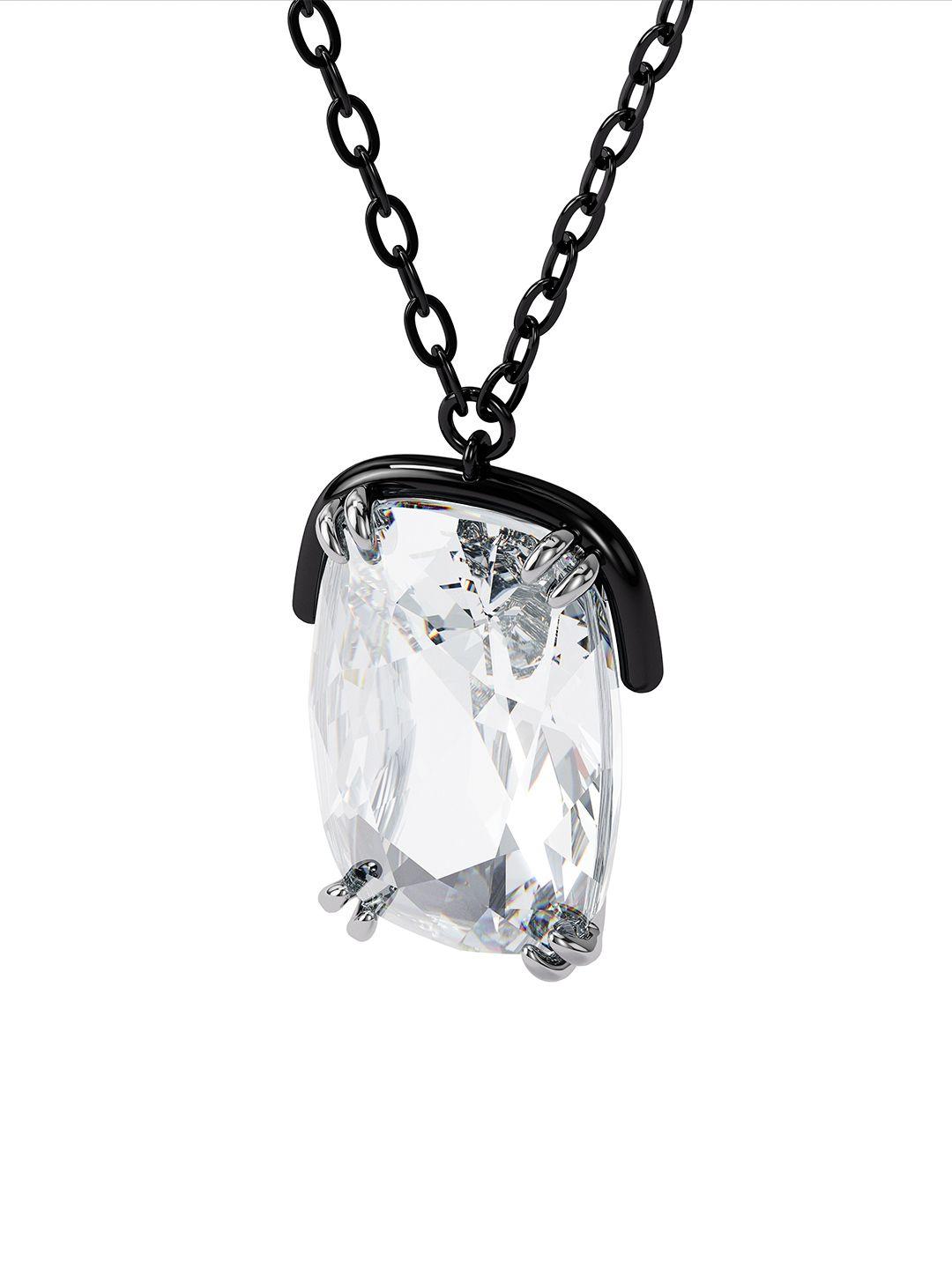 swarovski black metal rhodium-plated chain