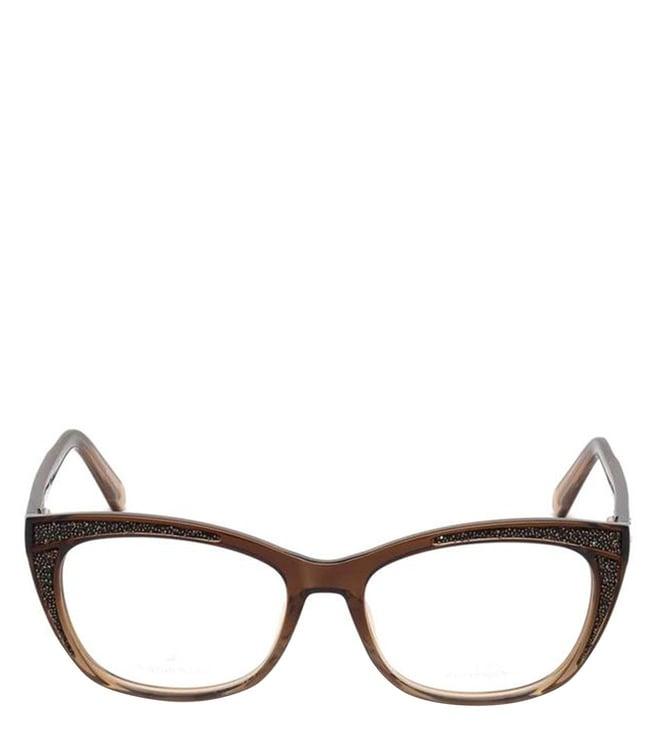 swarovski brown sk5273 square eye frames for women