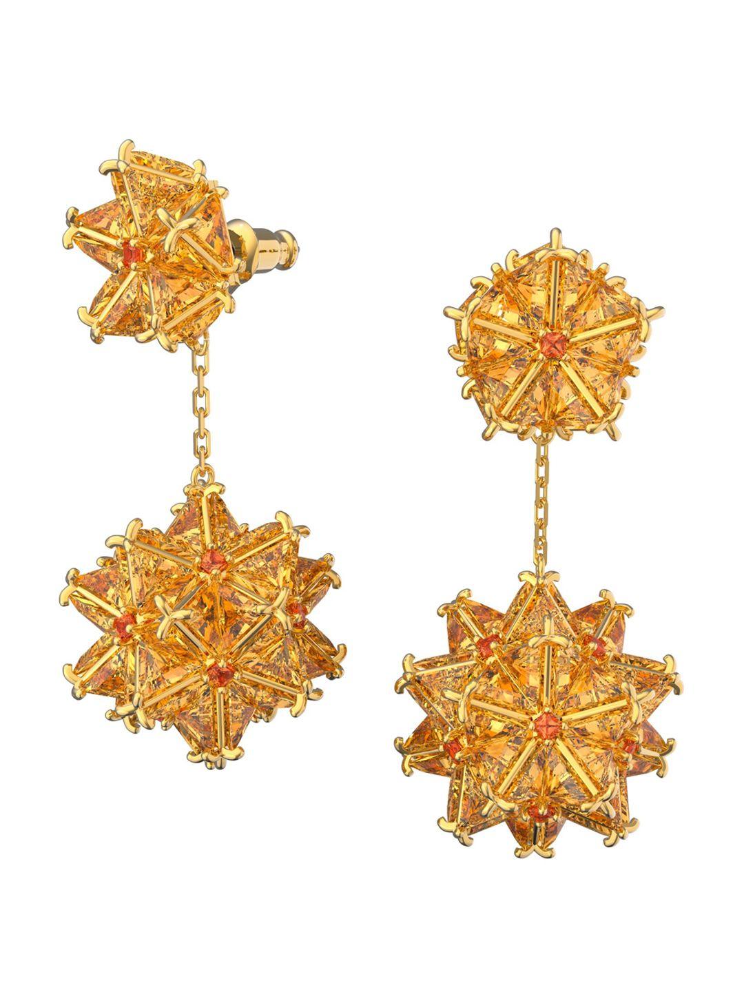 swarovski gold plated contemporary drop earrings