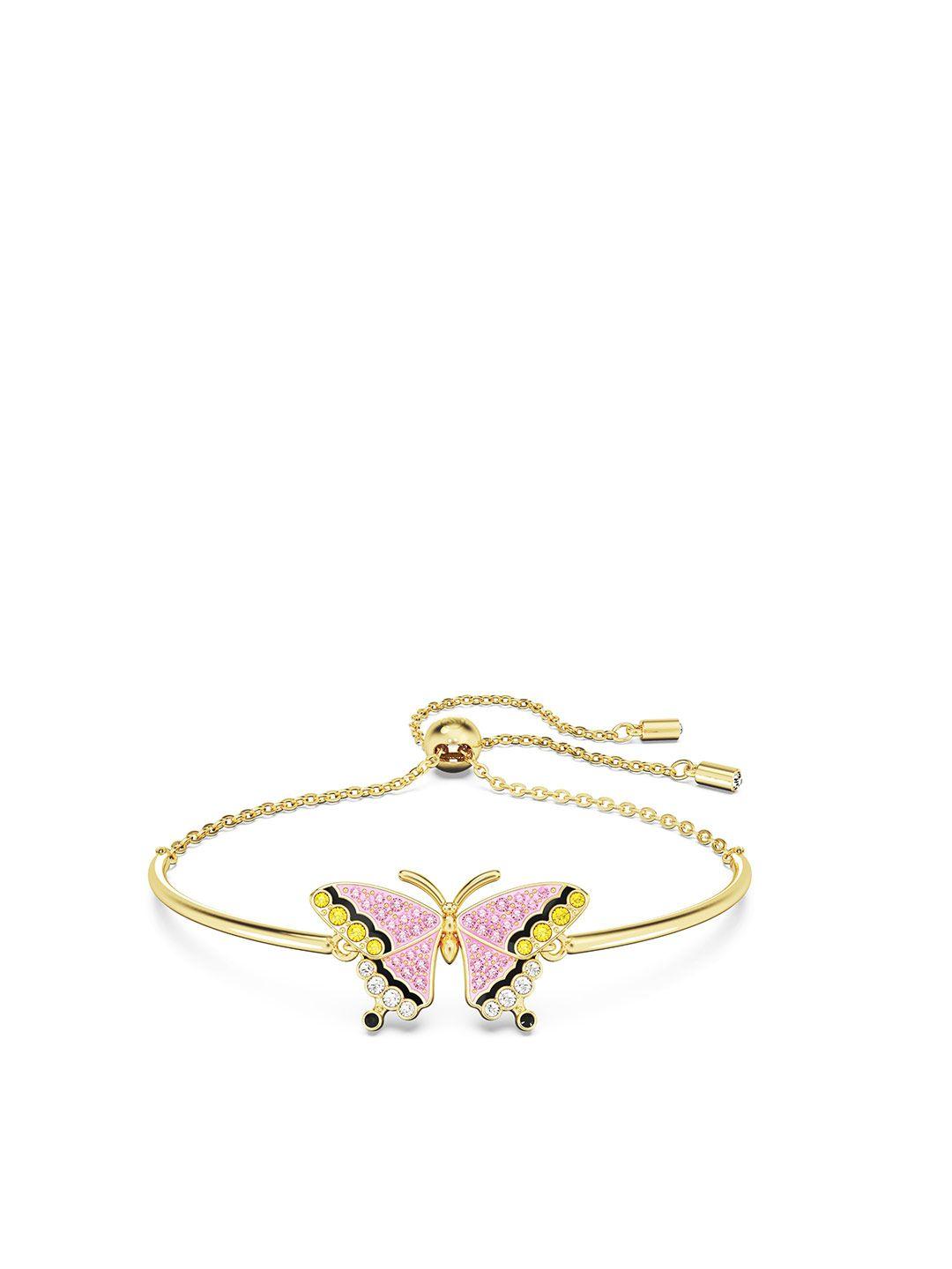 swarovski gold-plated crystals studded charm bracelet