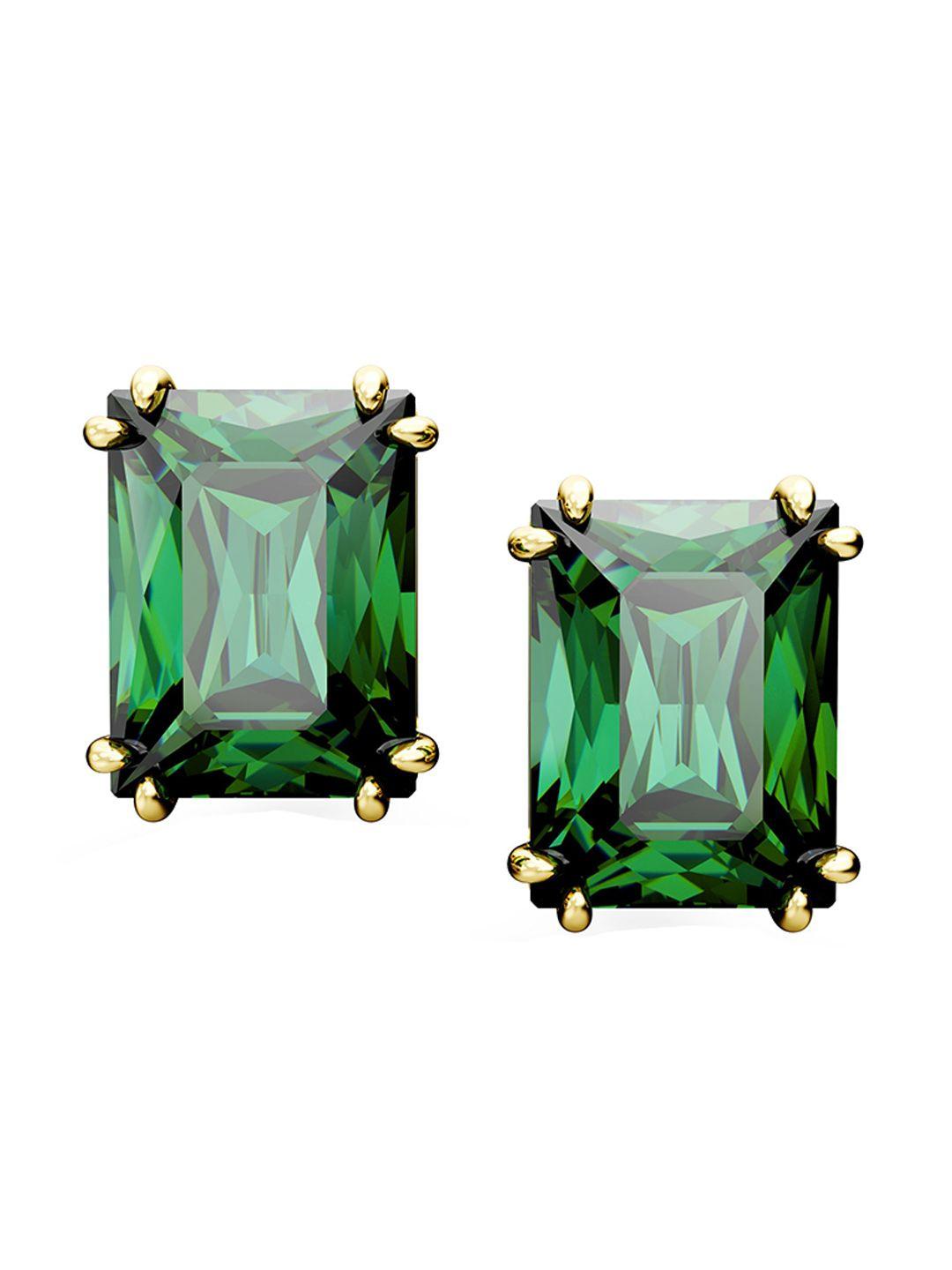 swarovski green contemporary studs earrings