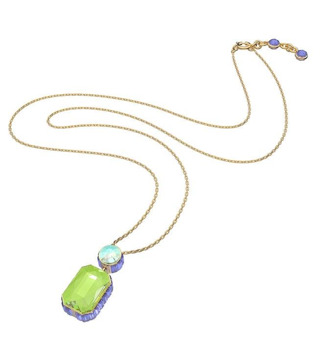 swarovski multicolored chroma gold tone plated necklace