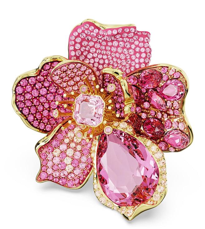 swarovski pink florere flower cocktail ring