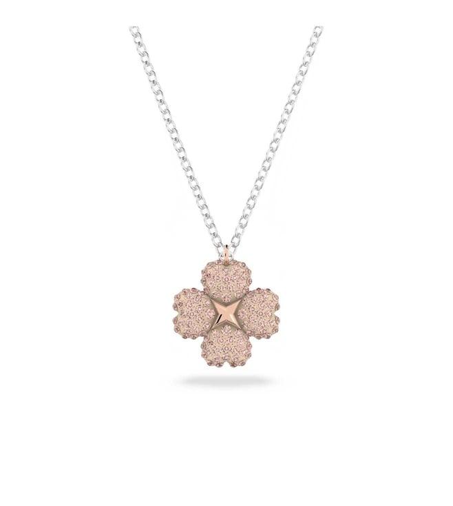 swarovski pink mixed metal finish flower latisha pendant
