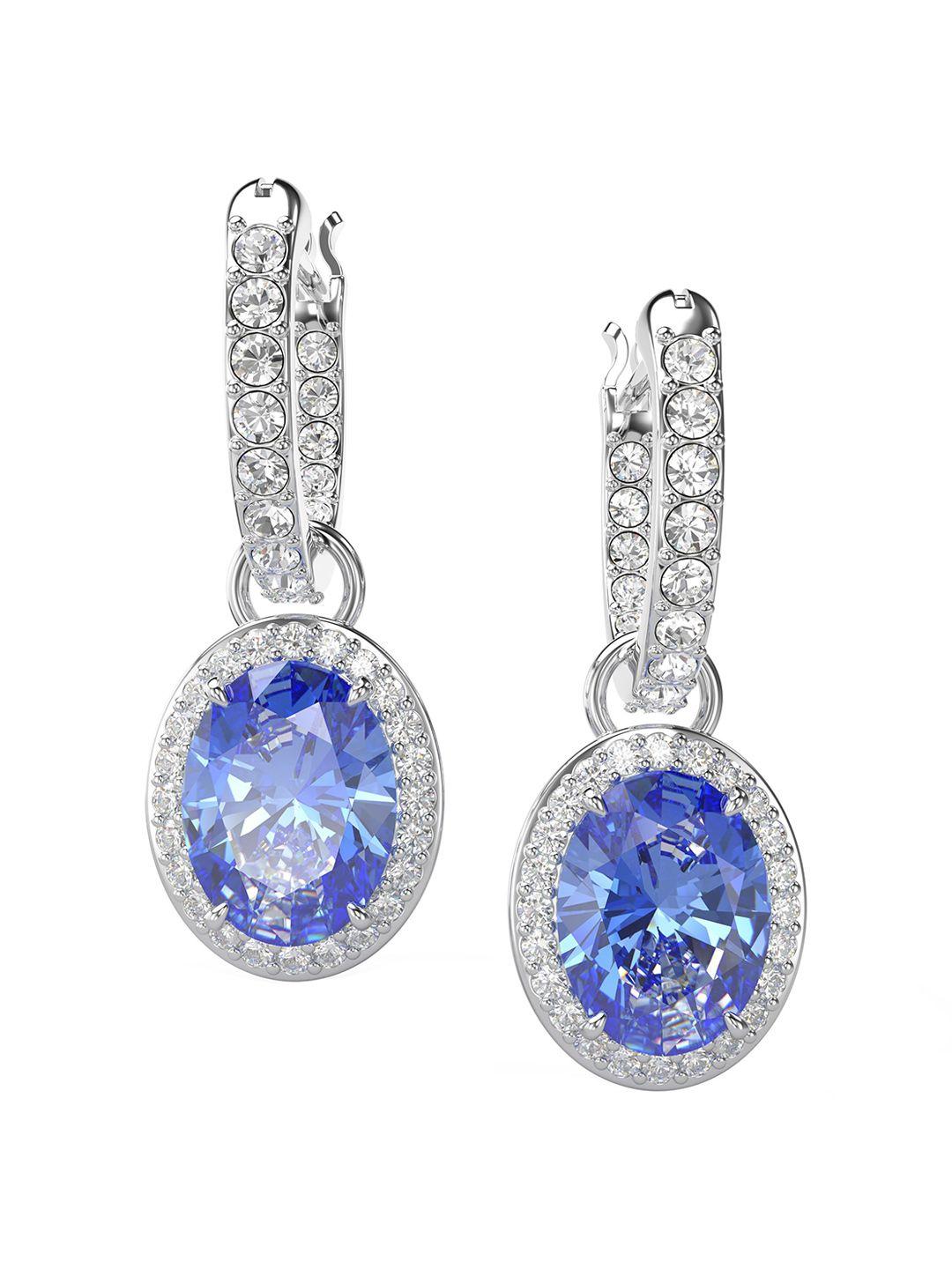 swarovski rhodium-plated crystal studded earrings