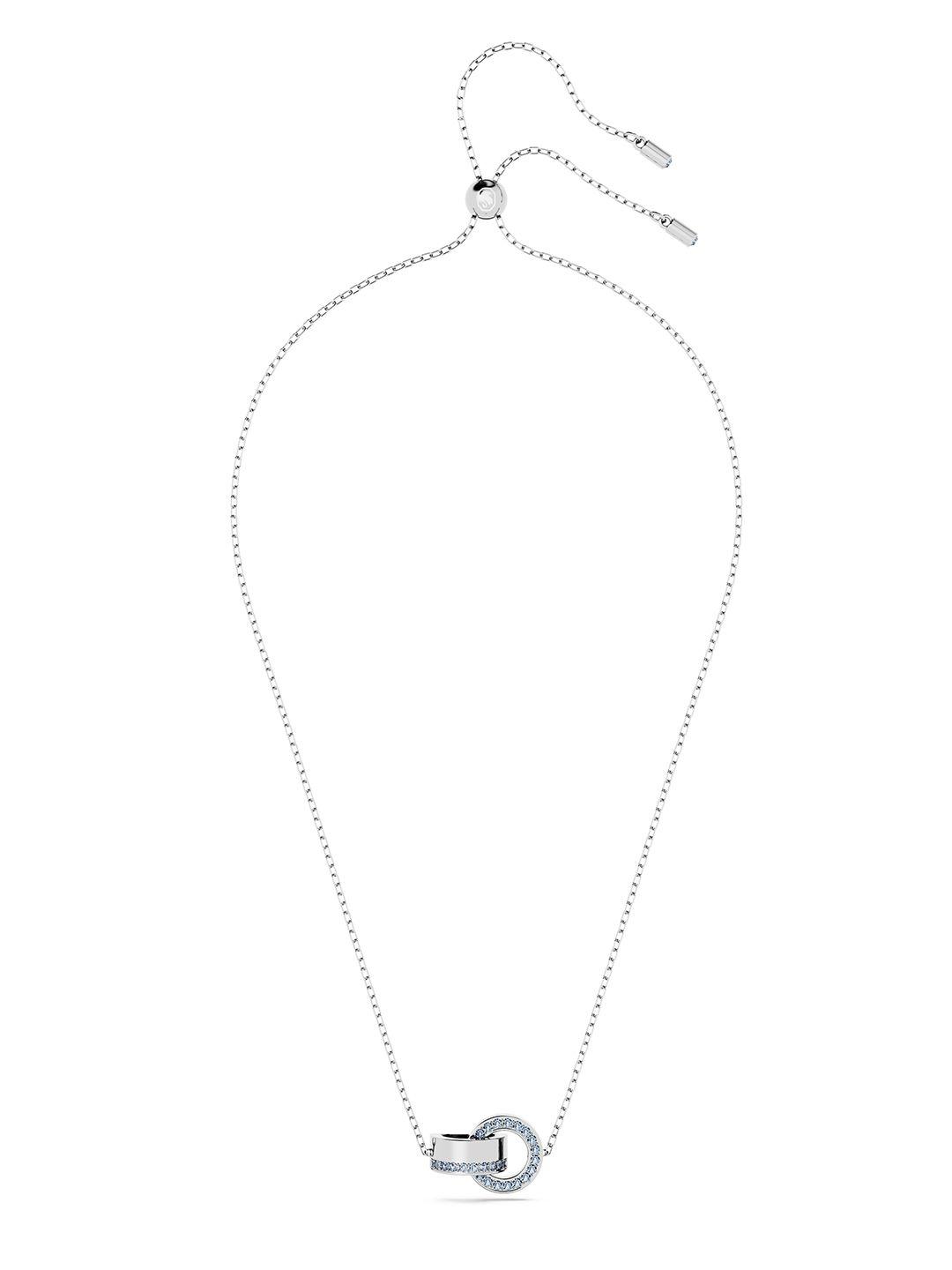 swarovski rhodium-plated crystals studded minimal chain