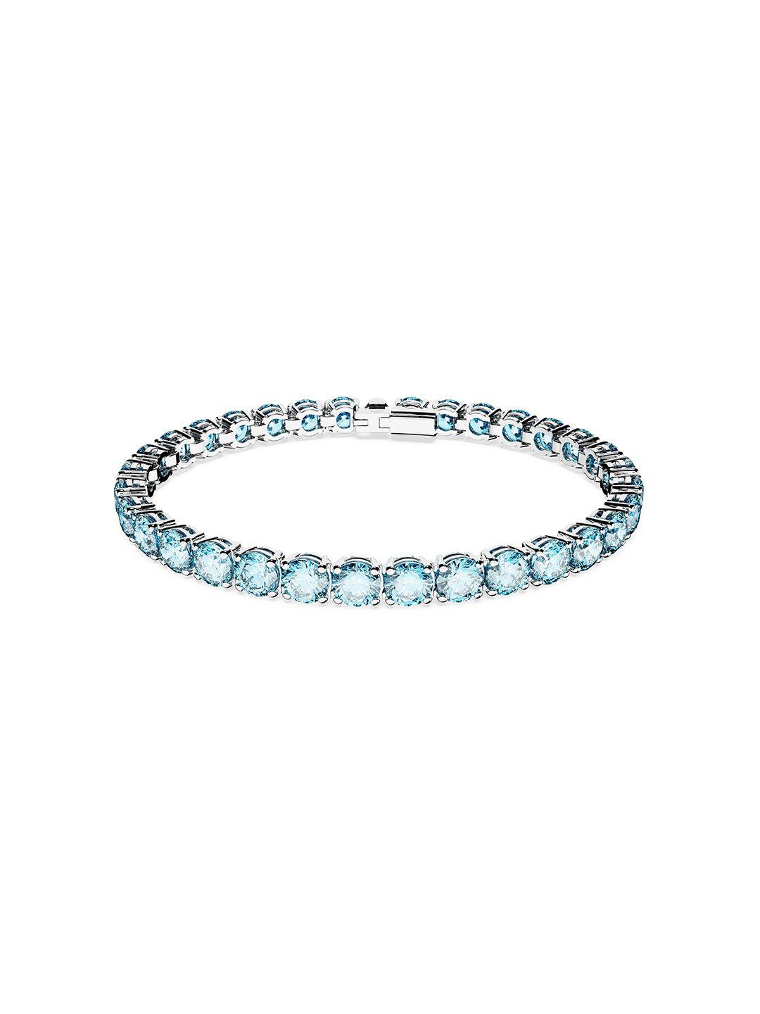 swarovski rhodium-plated crystals studded wraparound bracelet