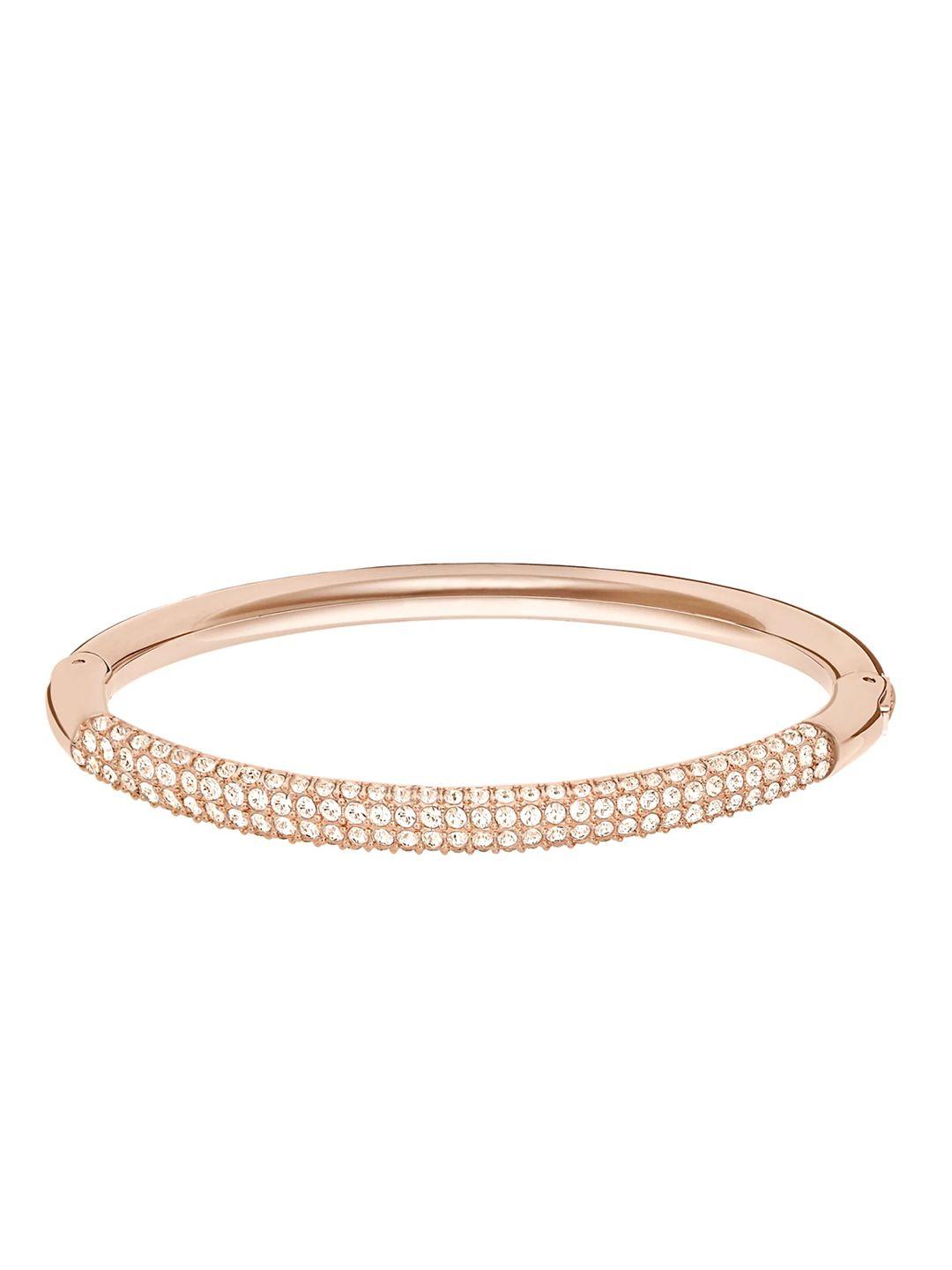 swarovski rose gold-plated & white crystal studded bangle