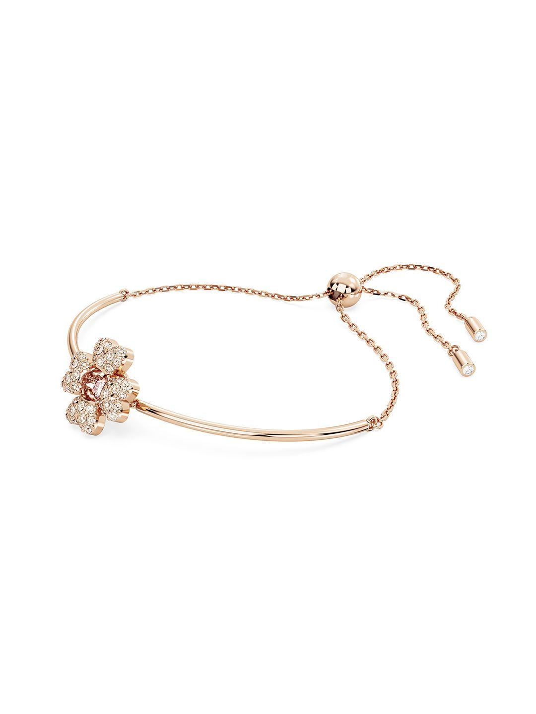 swarovski rose gold-plated crystals-studded charm bracelet