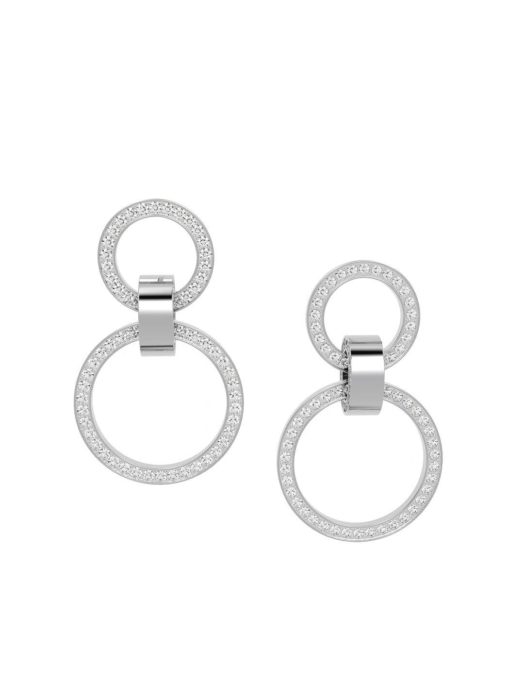 swarovski white circular drop earrings