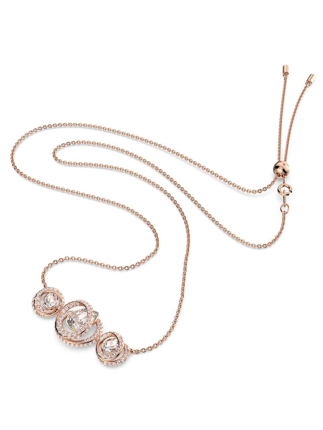 swarovski white crystals rose gold-plated necklace