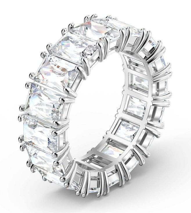 swarovski white matrix rhodium plated vittore ring