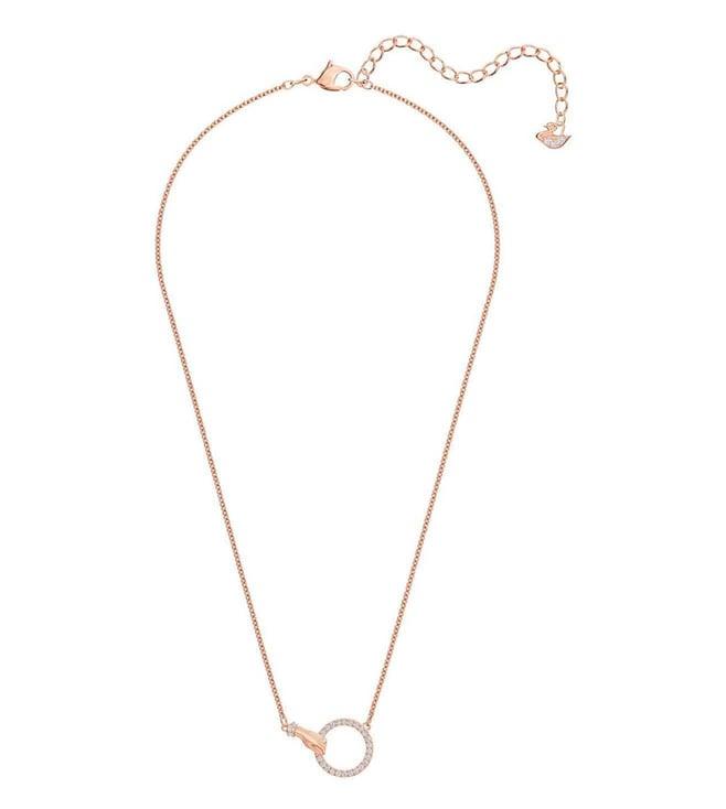 swarovski white rose gold-tone plated hand swarovski symbolic necklace