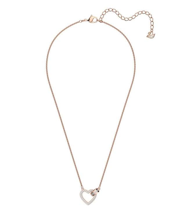 swarovski white rose gold-tone plated heart lovely necklace