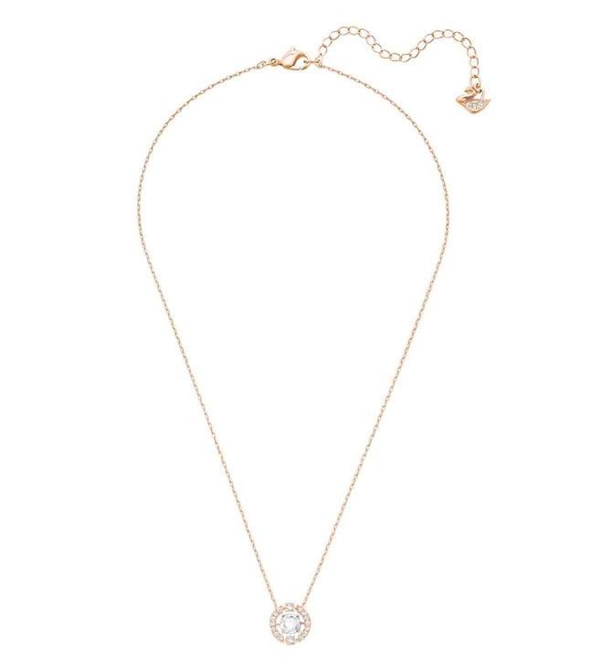 swarovski white una rose gold tone plated necklace