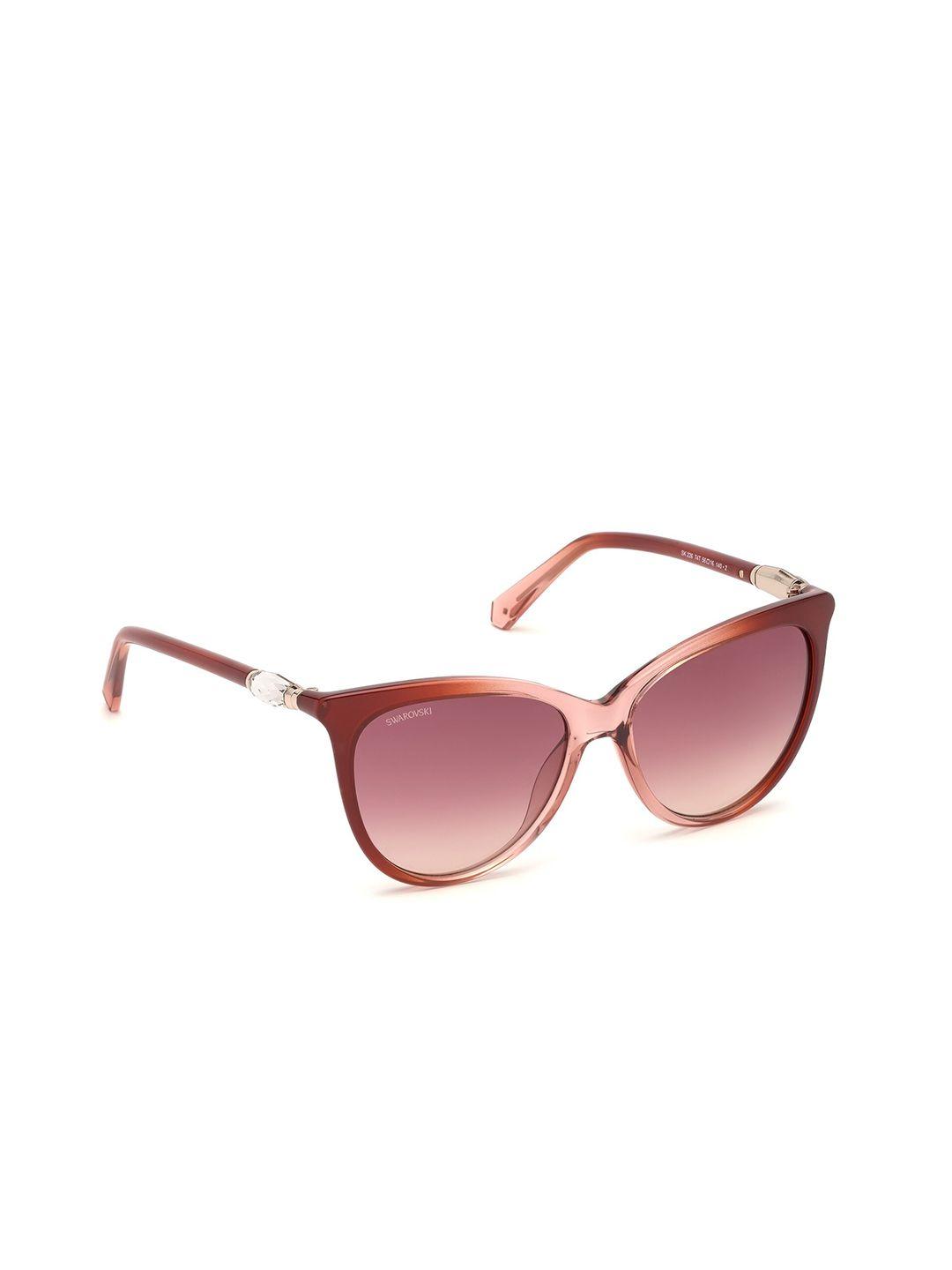 swarovski women cateye sunglasses with uv protected lens sk0226 56 74t