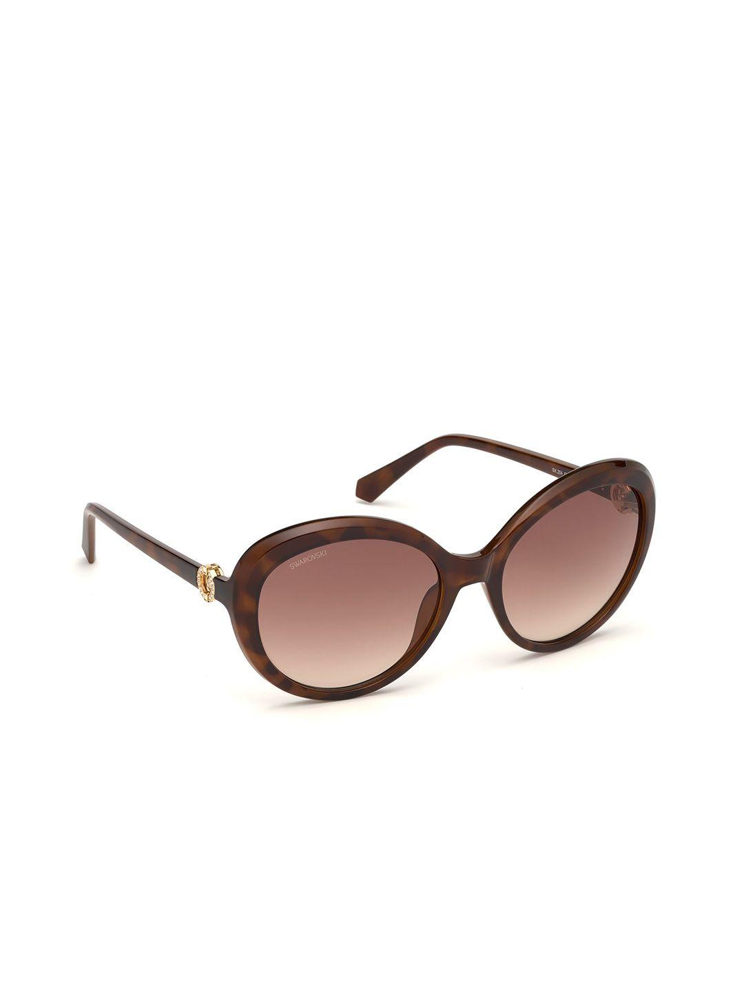 swarovski women oval sunglasses with uv protected lens - sk0204 58 52f