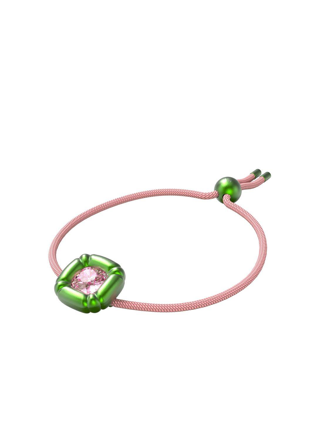 swarovski women pink & green crystals bracelet
