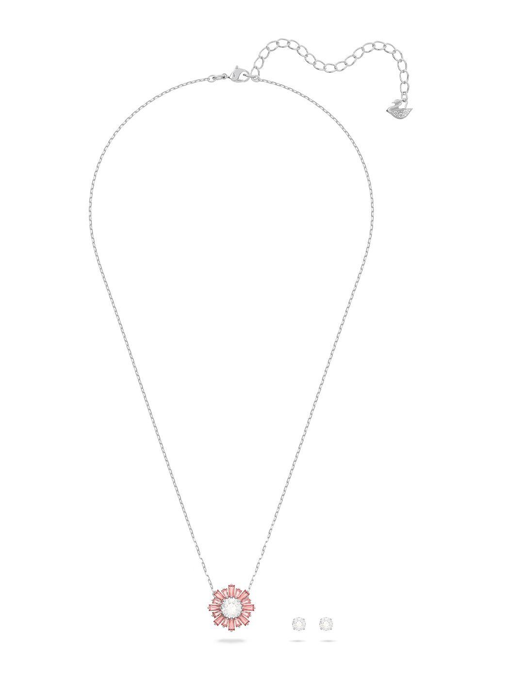 swarovski women pink necklace and chains