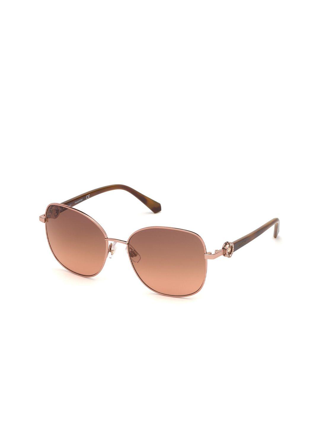 swarovski women rectangle sunglasses with uv protected lens sk0254 58 33f