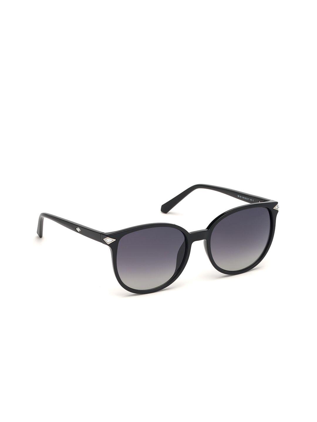 swarovski women round sunglasses with uv protected lens sk0191 55 01b