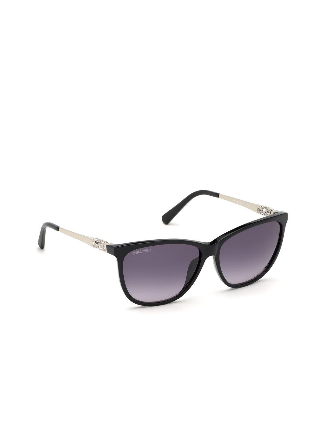 swarovski women square sunglasses with uv protected lens -sk0225 56 01b